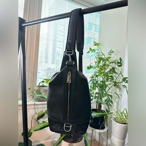 Calvin Klein Sling convertible crossbody mini backpack vegan leather